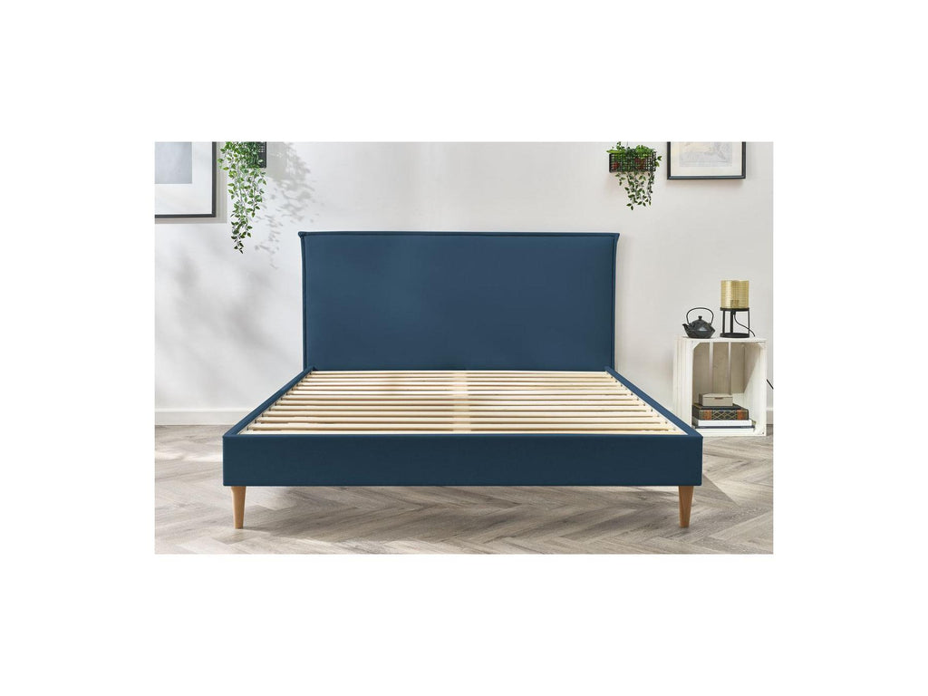 Sary - Bed with Solid Slats - Natural Wooden Legs