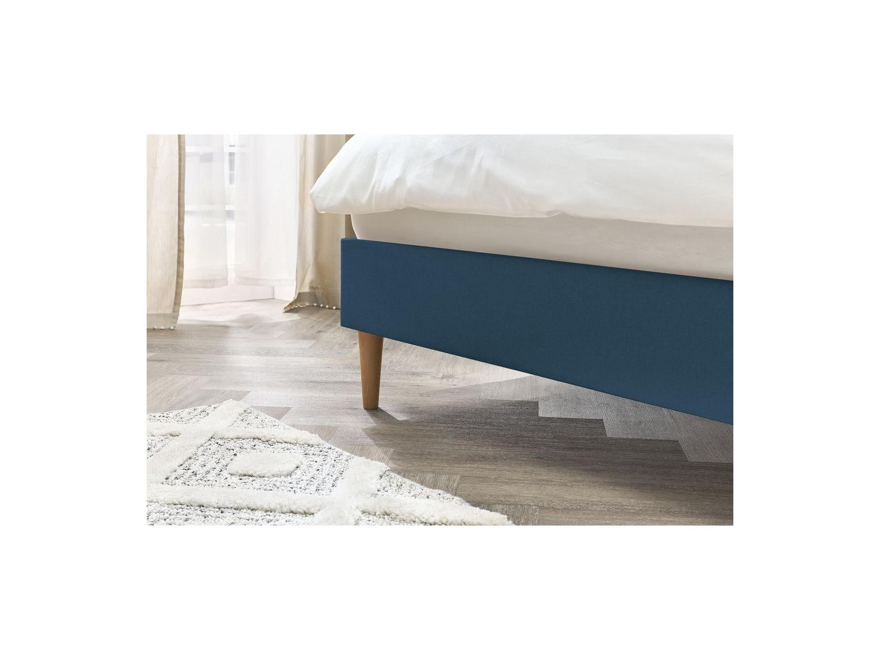 Sary - Bed with Solid Slats - Natural Wooden Legs