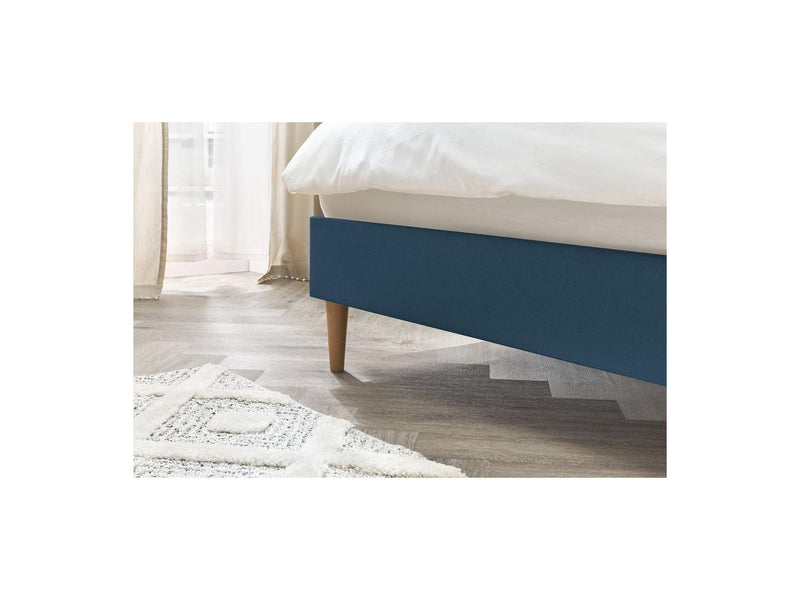 Sary - Cama Con Lamas Macizas - Patas De Madera Natural
