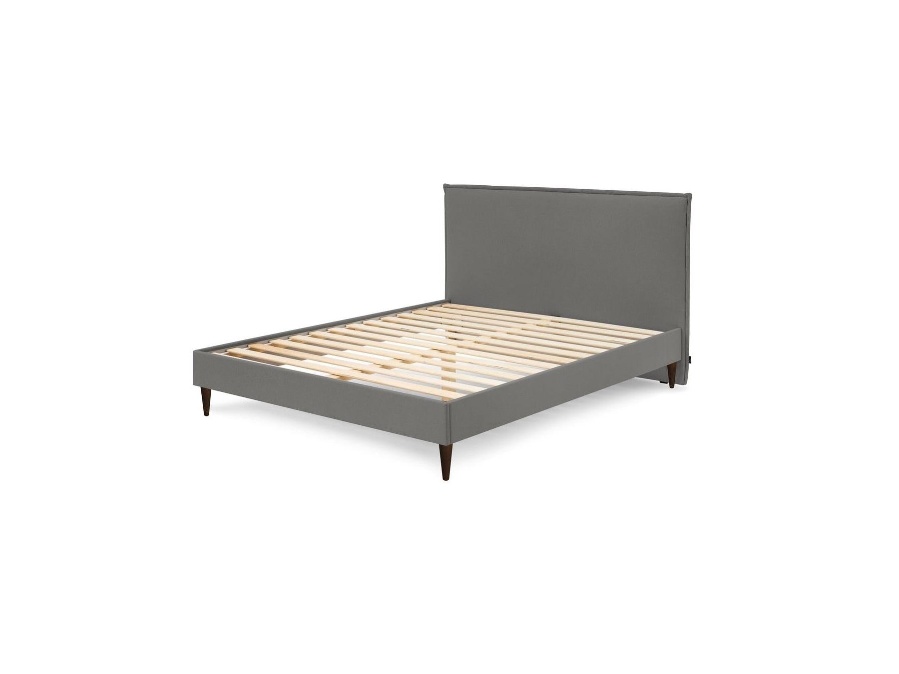 Sary - Cama con lamas macizas - Patas de madera de wengué