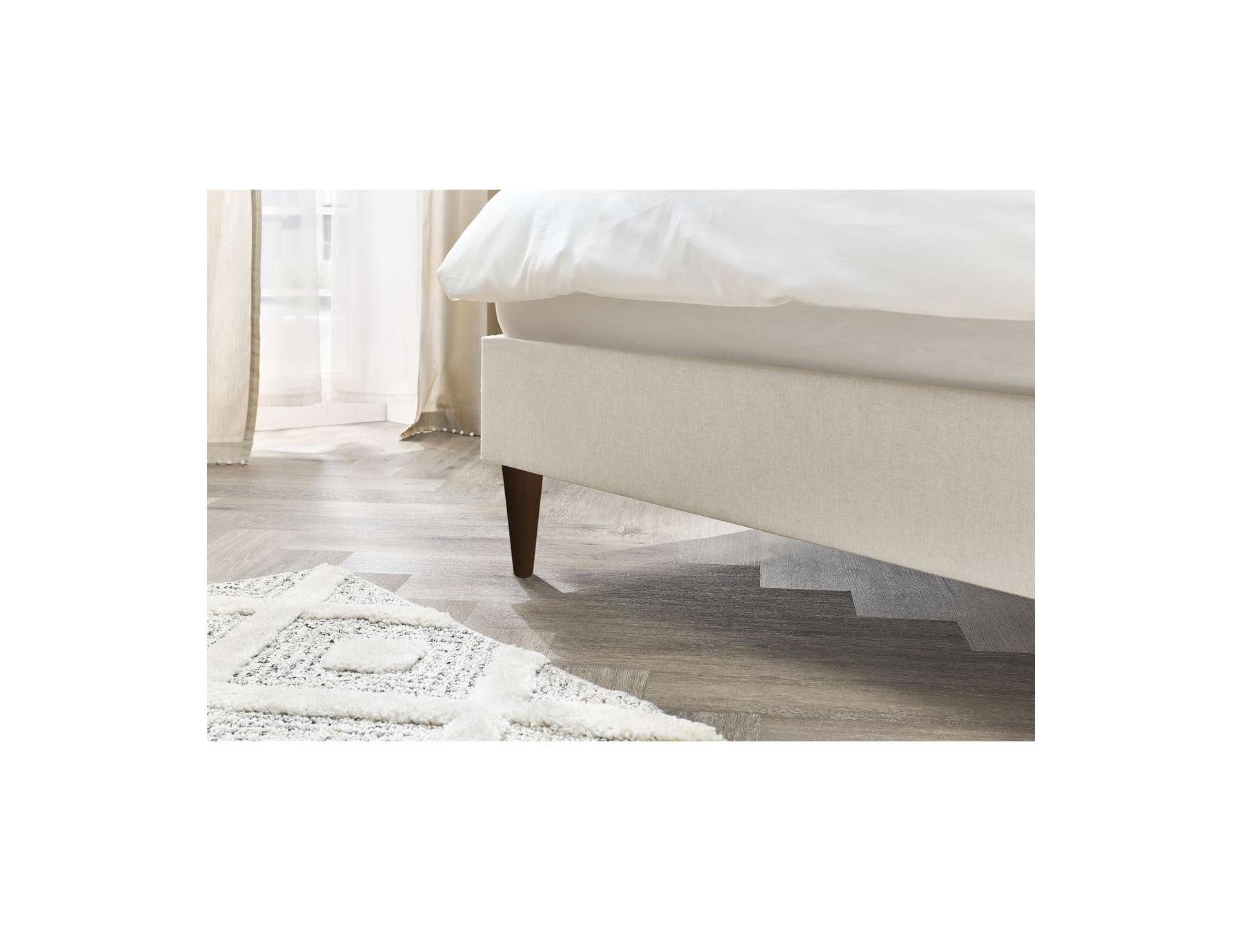 Sary - Cama con lamas macizas - Patas de madera de wengué