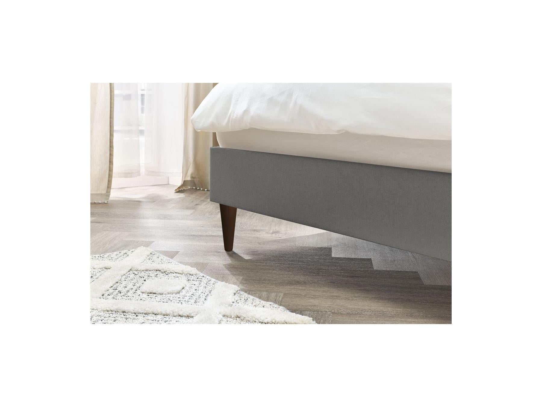 Sary - Cama con lamas macizas - Patas de madera de wengué