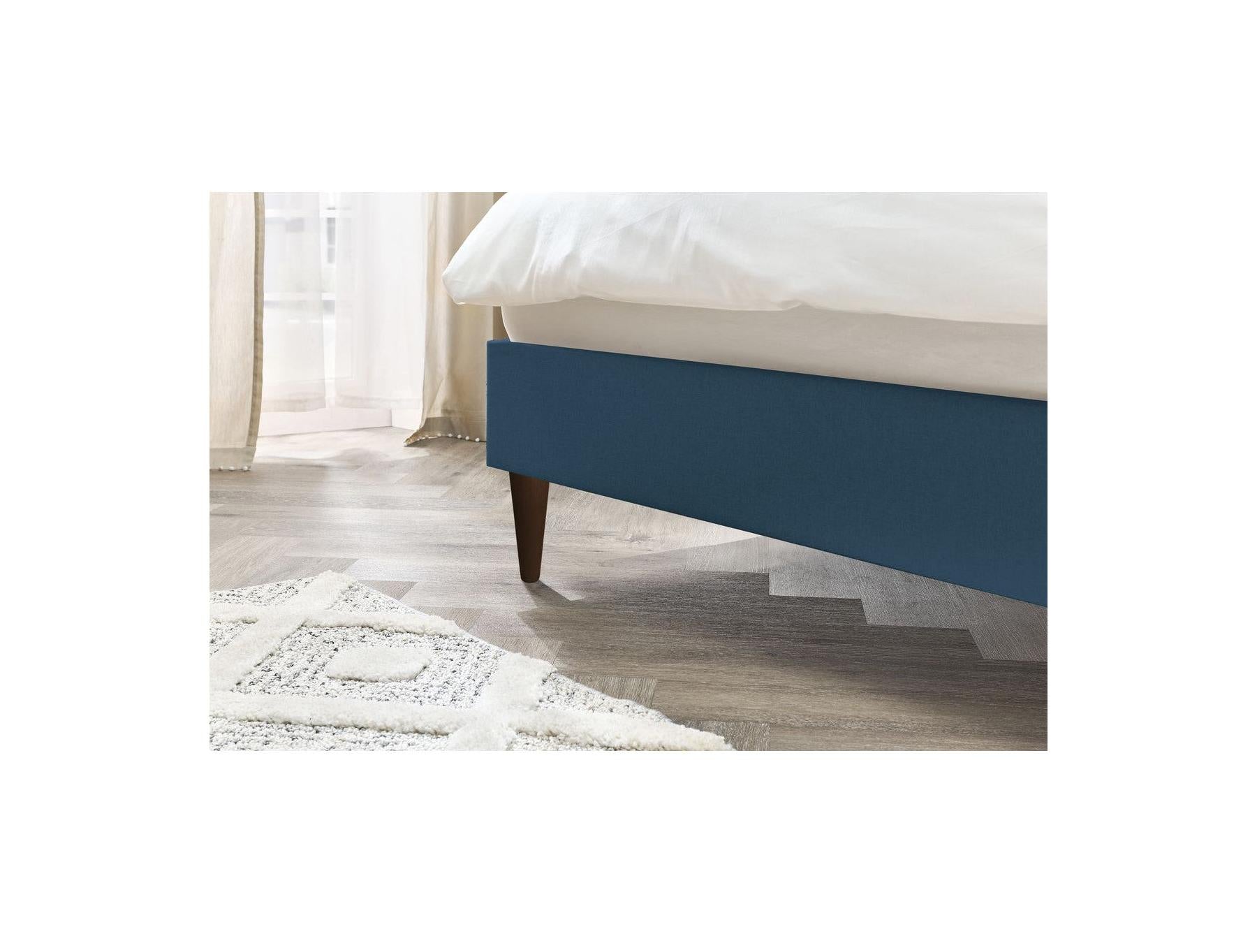 Sary - Cama con lamas macizas - Patas de madera de wengué