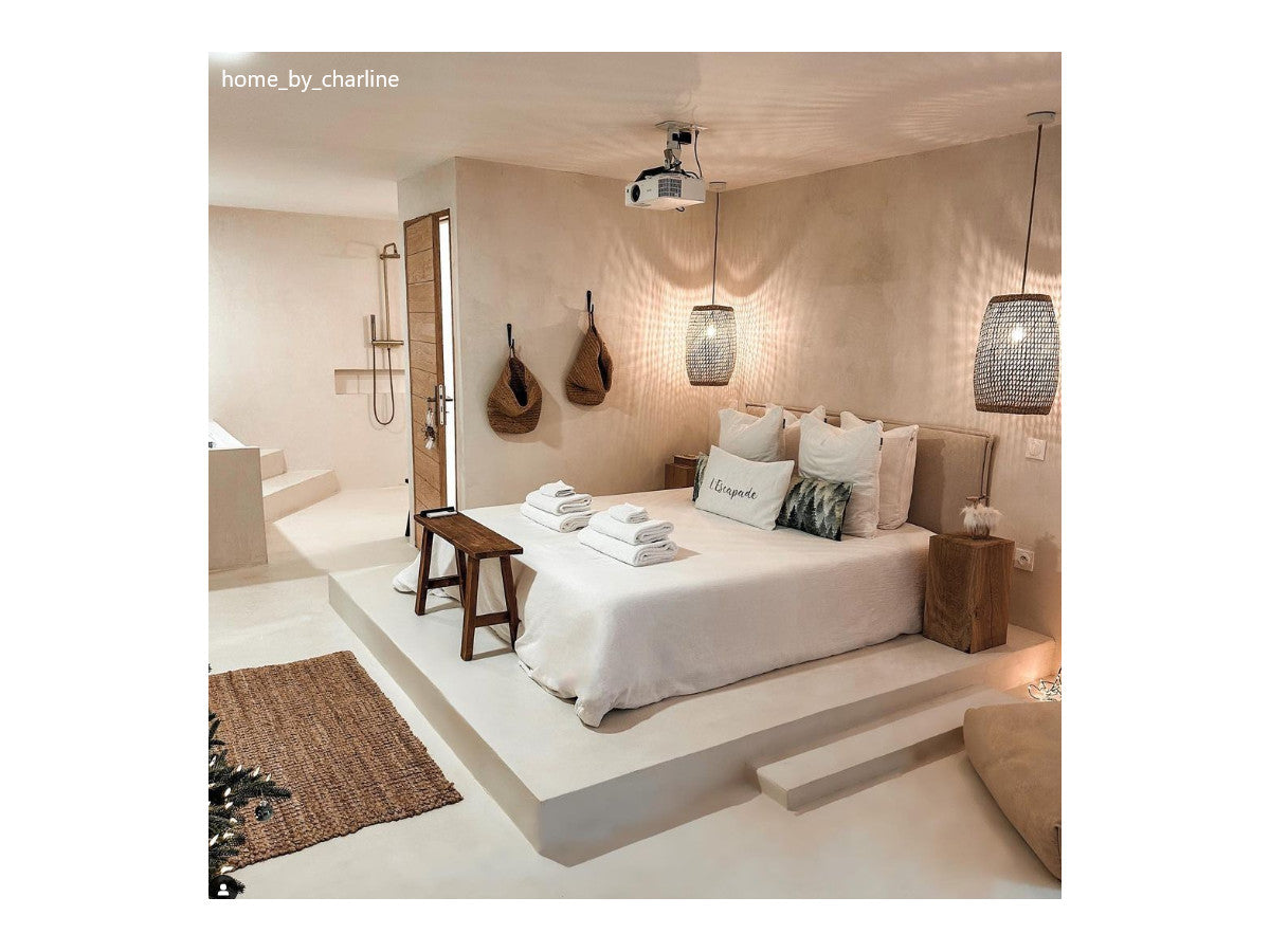 Sary - Cama con lamas macizas - Patas de madera de wengué