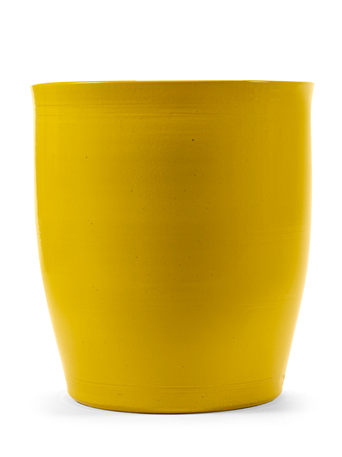 Glazed Shades - Pot De Fleurs - L - Terre Cuite - Jaune Lines