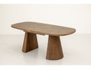 Mazargues - Table À Manger Extensible Rectangulaire Arrondie 200 À 300 Cm - Placage Chêne Massif