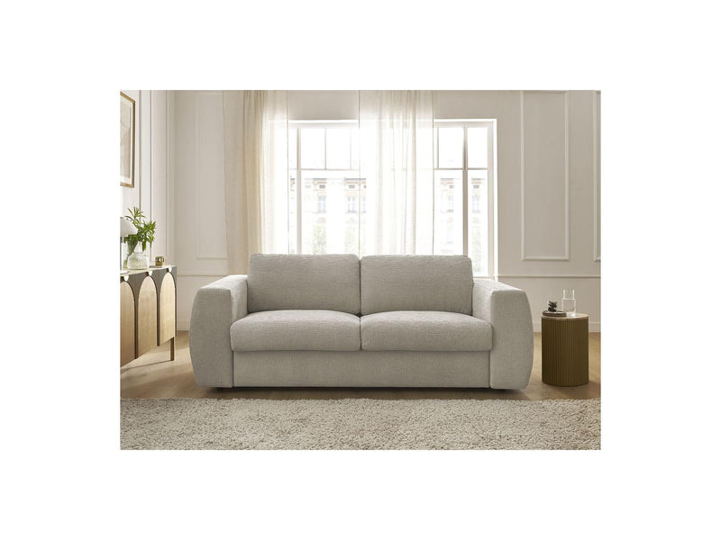 Canapé Droit Convertible Ouverture Express - Hugo - Tissu Texturé - 140X190