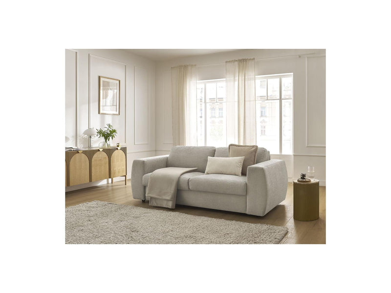 Canapé Droit Convertible Ouverture Express - Hugo - Tissu Texturé - 160X190