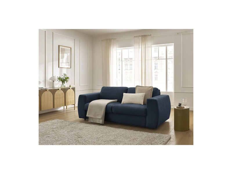 Canapé Droit Convertible Ouverture Express - Hugo - Tissu Texturé - 140X190