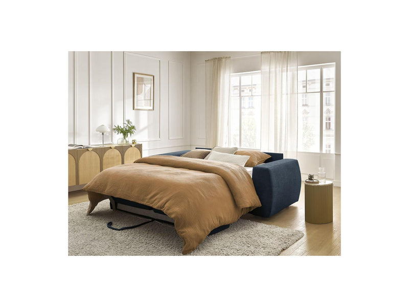 Canapé Droit Convertible Ouverture Express - Hugo - Tissu Texturé - 160X190