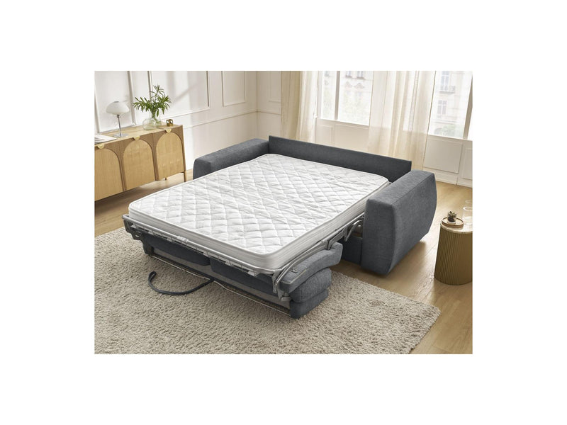 Canapé Droit Convertible Ouverture Express - Hugo - Tissu Texturé - 160X190