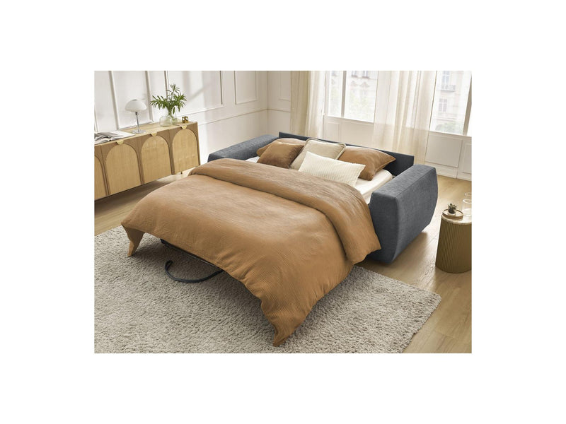 Canapé Droit Convertible Ouverture Express - Hugo - Tissu Texturé - 140X190