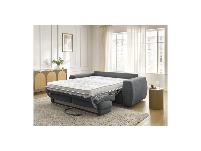 Canapé Droit Convertible Ouverture Express - Hugo - Tissu Texturé - 160X190