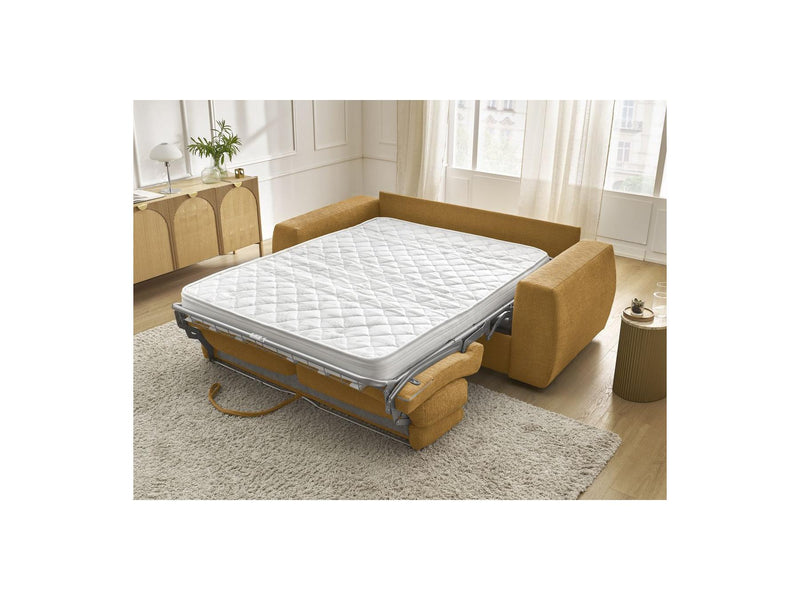 Canapé Droit Convertible Ouverture Express - Hugo - Tissu Texturé - 140X190