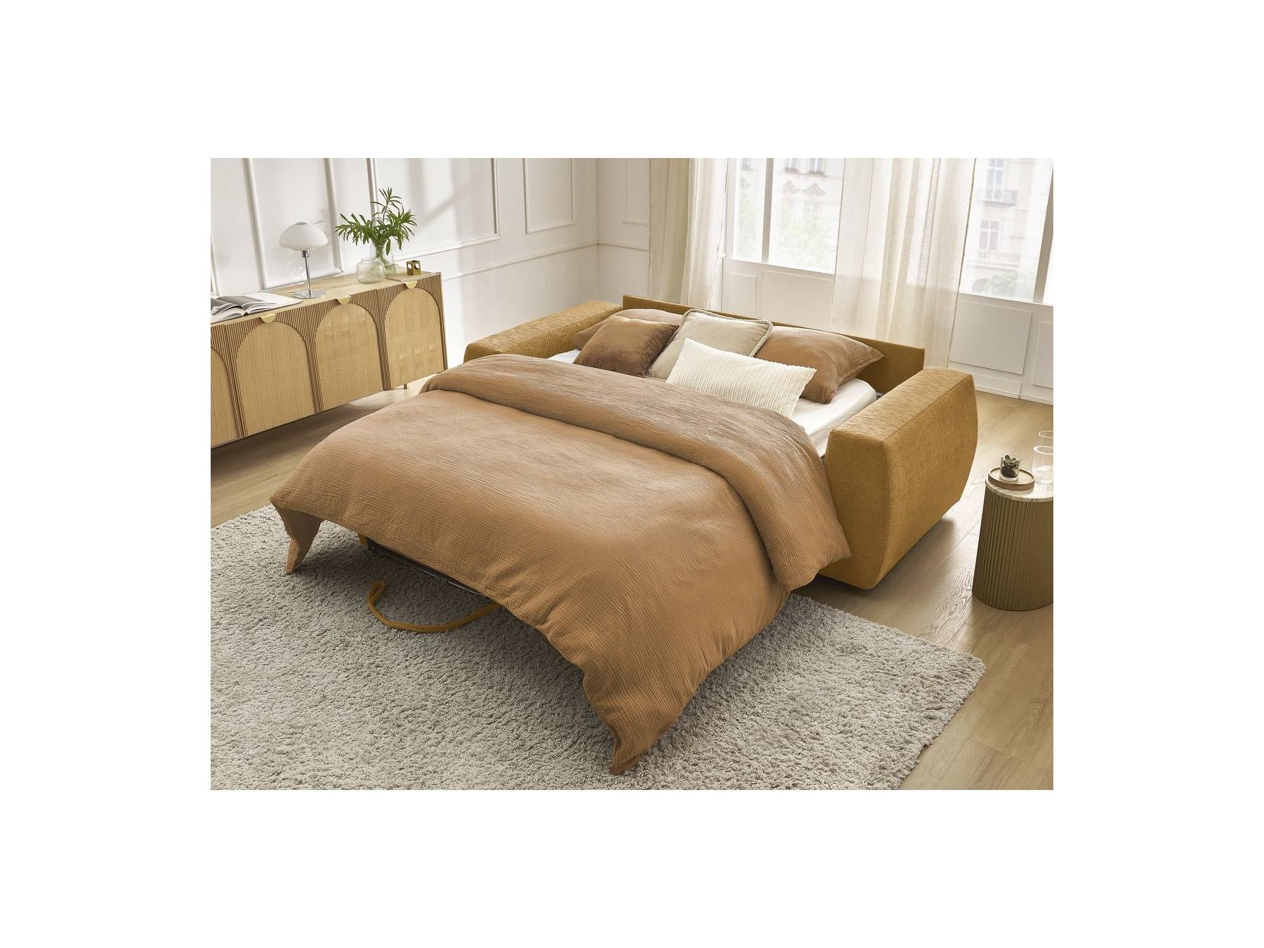 Hugo - Straight Sofa Bed with Express Opening - Textured Fabric - 160X190