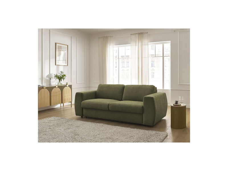 Canapé Droit Convertible Ouverture Express - Hugo - Tissu Texturé - 140X190