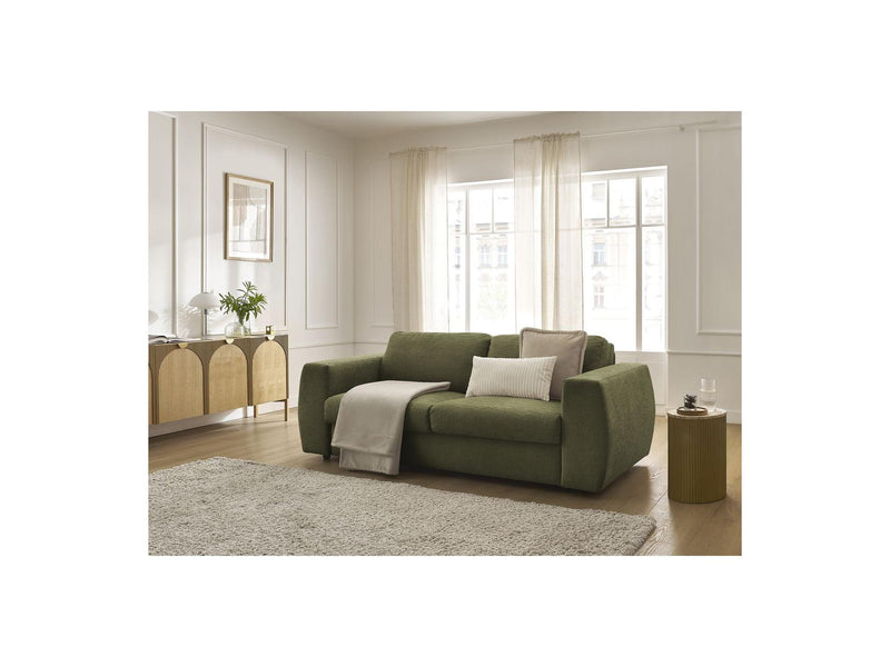 Canapé Droit Convertible Ouverture Express - Hugo - Tissu Texturé - 140X190