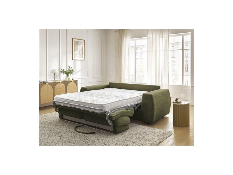 Canapé Droit Convertible Ouverture Express - Hugo - Tissu Texturé - 160X190