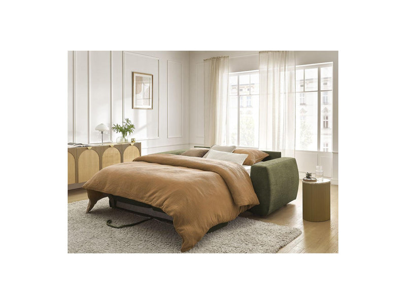 Canapé Droit Convertible Ouverture Express - Hugo - Tissu Texturé - 160X190