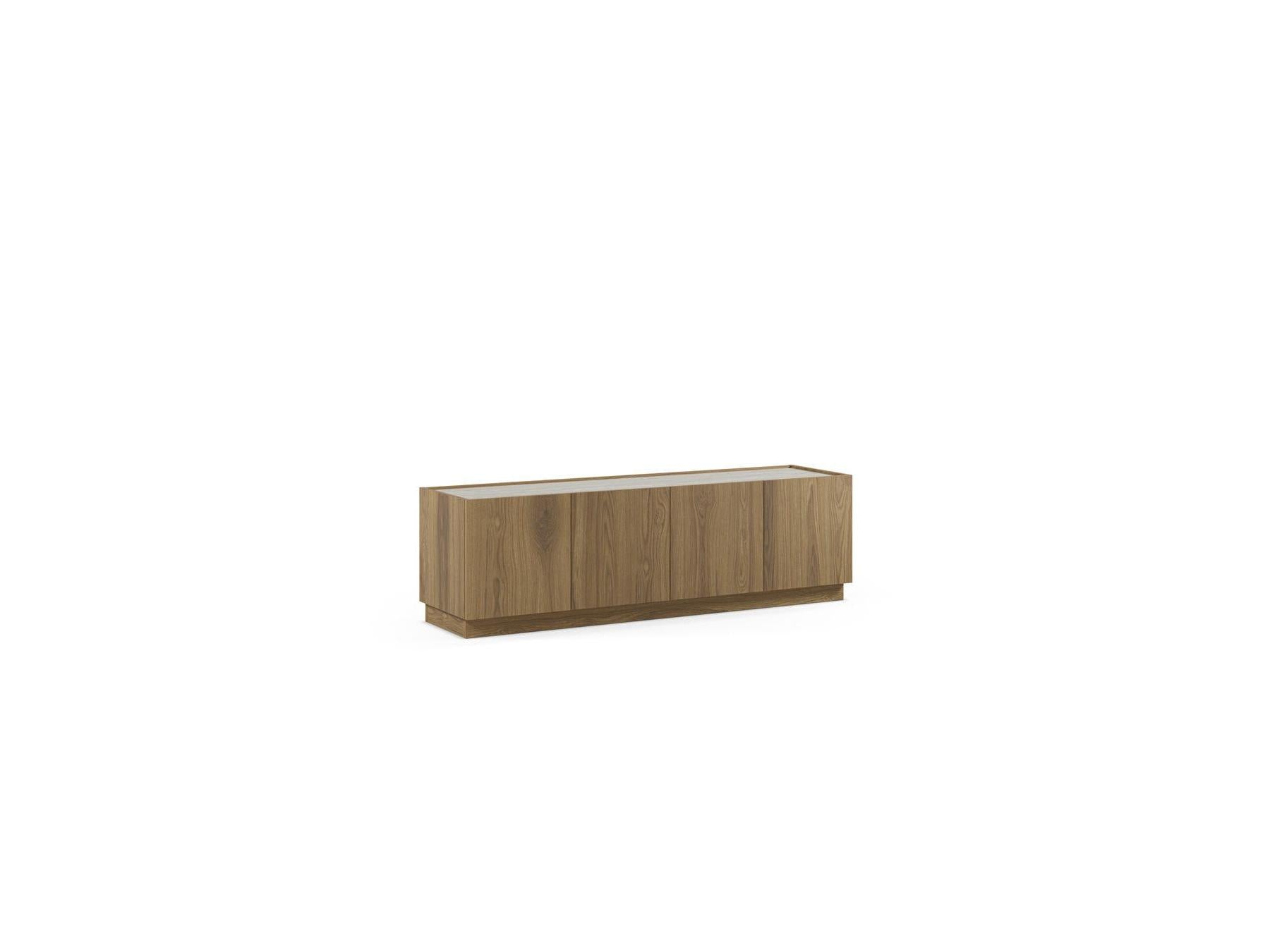 Marion - 4-Door TV Unit - Oak Effect and Travertine