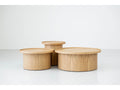 Castellane - Ensemble De 3 Tables Basses Placage Chêne Massif