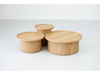 Castellane - Ensemble De 3 Tables Basses Placage Chêne Massif