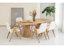 Mazargues - Table À Manger Extensible Rectangulaire Arrondie 200 À 300 Cm - Placage Chêne Massif