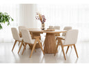 Mazargues - Table À Manger Extensible Rectangulaire Arrondie 200 À 300 Cm - Placage Chêne Massif