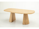 Mazargues - Table À Manger Extensible Rectangulaire Arrondie 200 À 300 Cm - Placage Chêne Massif