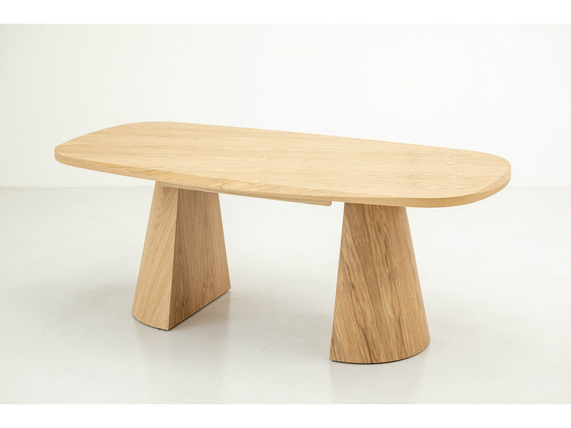 Mazargues - Table À Manger Extensible Rectangulaire Arrondie 200 À 300 Cm - Placage Chêne Massif
