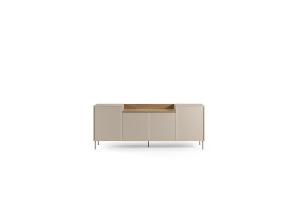 Lino - 4-Door Sideboard - Oak-Effect Top and Metal Legs