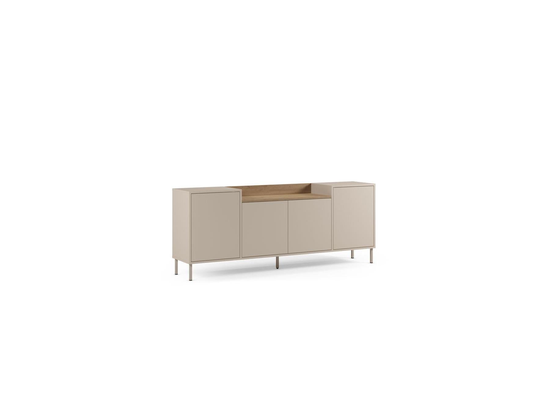 Lino - 4-Door Sideboard - Oak-Effect Top and Metal Legs
