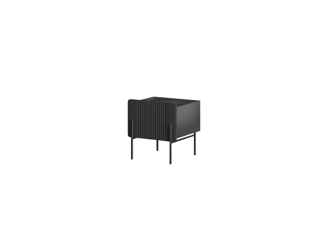 Mathilde - 1-Drawer Bedside Table - Black Legs