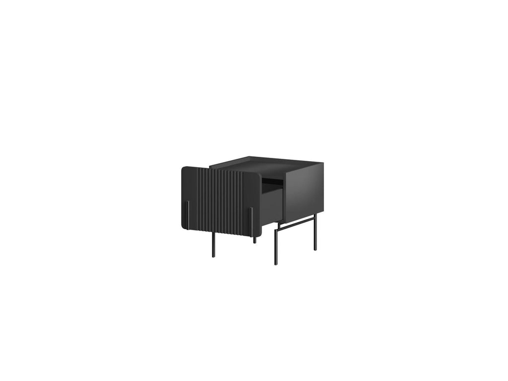 Mathilde - 1-Drawer Bedside Table - Black Legs