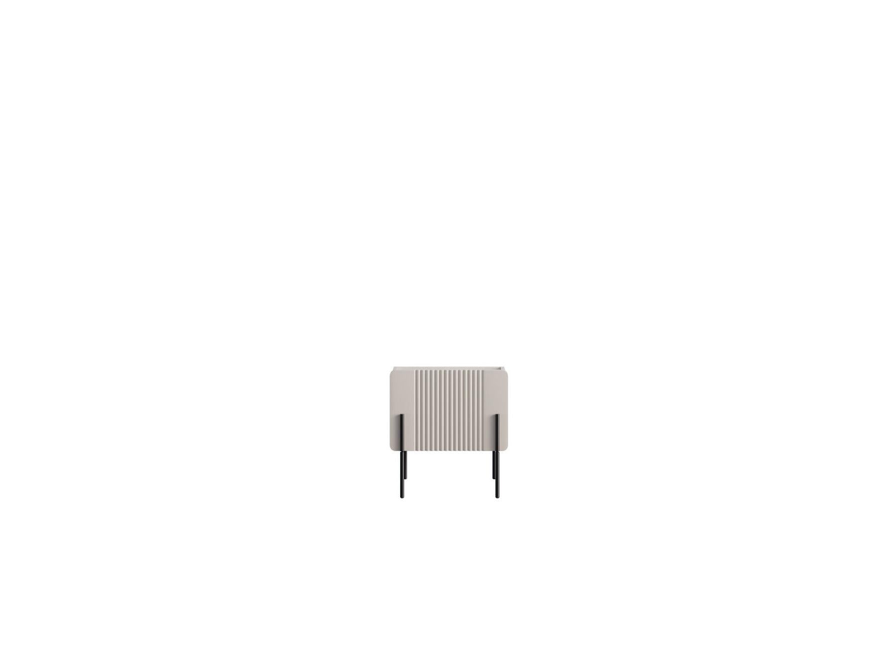 Mathilde - 1-Drawer Bedside Table - Black Legs