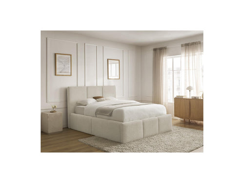 Elya - Cama con almacenaje - Tela Bouclette