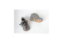 Chaussons Bébé Souples Antidérapants Mini-Arthur - Cuir Zèbre Blanc Et Noir - Mixte