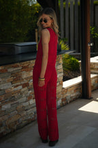 Pantalon Crochet Louna - Rouge