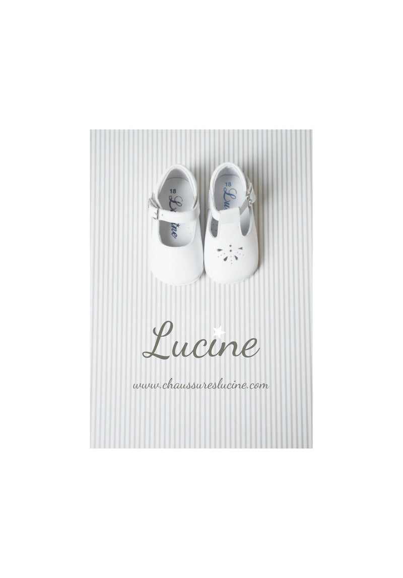 Mini-Alice Soft Non-Slip Baby Shoes with Buckle - White Leather - Girl