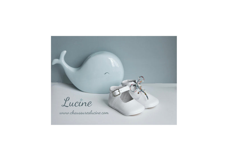 Mini-Alice Soft Non-Slip Baby Shoes with Buckle - White Leather - Girl