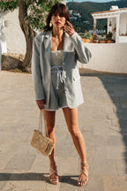 Blazer Vana Fil A Fil Stripe Blue