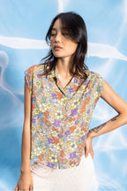 The Vicky Lilac Flower Blouse