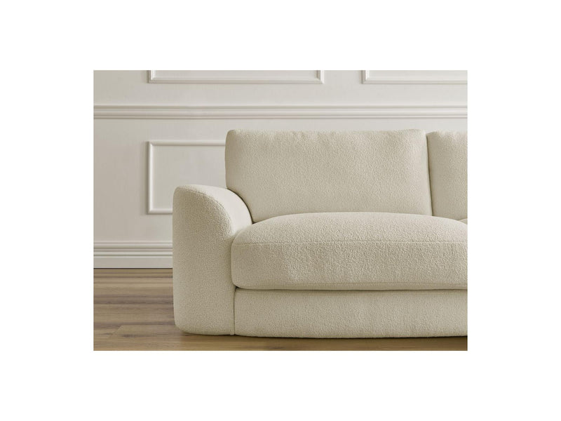 Canapé Droit Fixe - Leonore - Tissu Bouclette