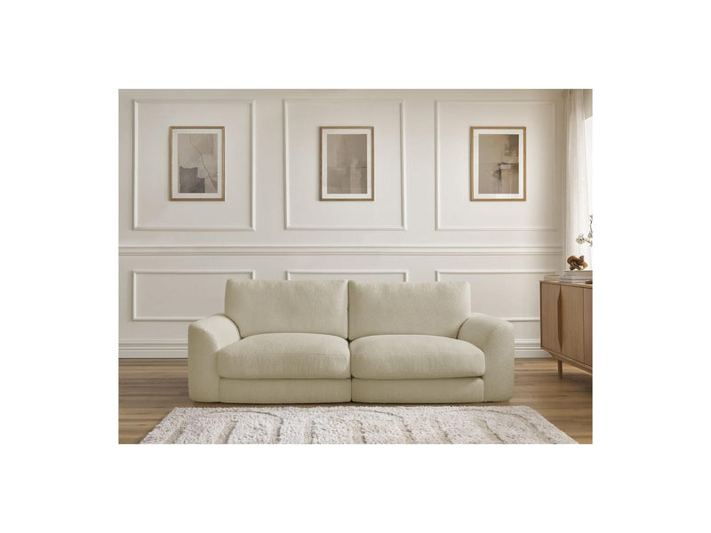 Canapé Droit Fixe - Leonore - Tissu Bouclette