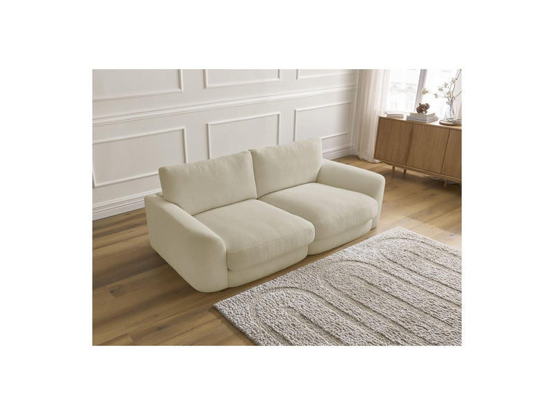 Canapé Droit Fixe - Leonore - Tissu Bouclette