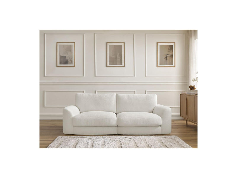 Canapé Droit Fixe - Leonore - Tissu Bouclette