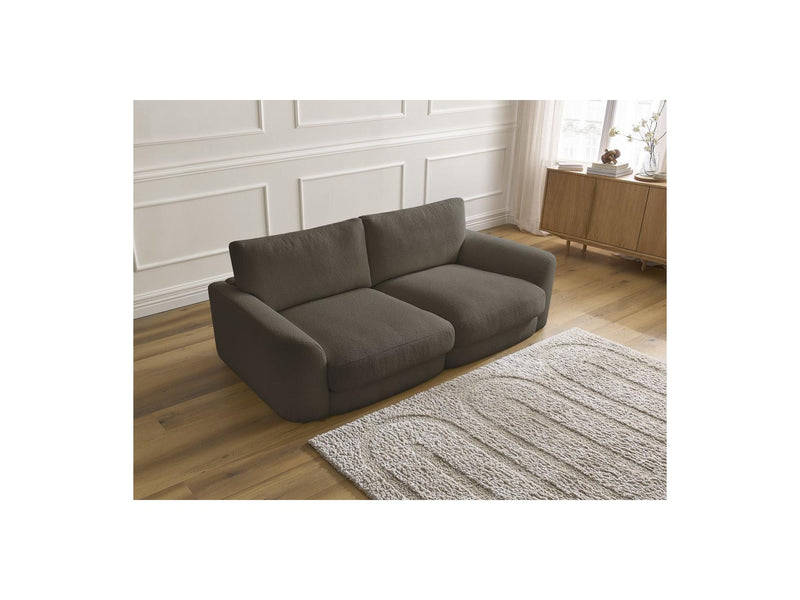 Canapé Droit Fixe - Leonore - Tissu Bouclette