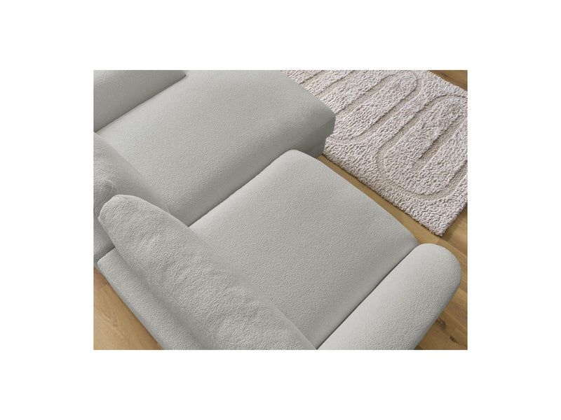 Canapé D'Angle Fixe - Leonore - Tissu Bouclette - Angle Droit