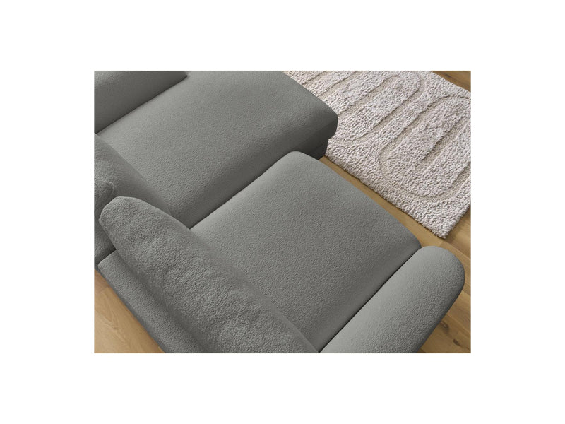 Canapé D'Angle Fixe - Leonore - Tissu Bouclette - Angle Droit
