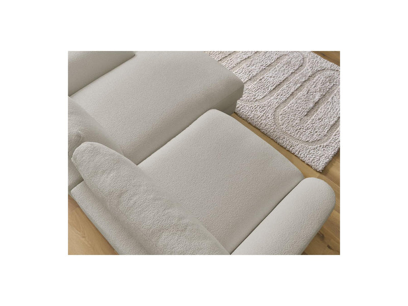 Canapé D'Angle Fixe - Leonore - Tissu Bouclette - Angle Droit